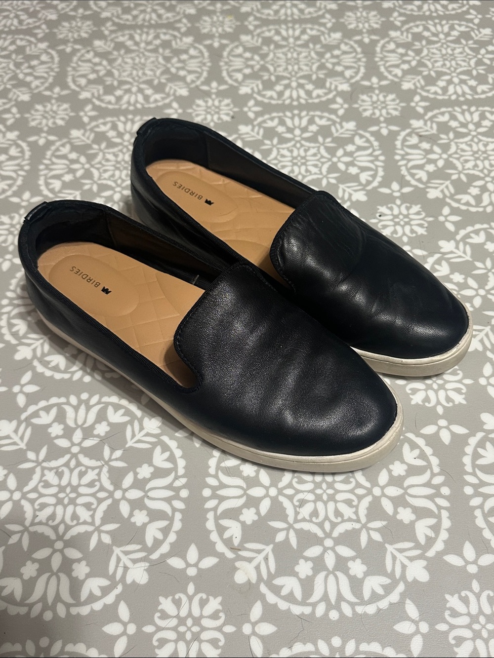 Birdies Black Leather Loafers